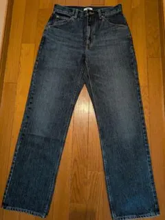 ユニクロ・ワイドストレートジーンズ／27インチ・ブルー／裾上げなし