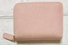 【新品未使用】 天然本牛革 ミニ財布 ピンク コインケース カード収納 9枚