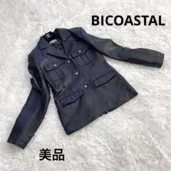 美品☆BICOASTAL レザージャケット　ブラック　ラムレザー　フリー