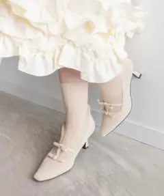 新品未使用◎ RANDA ミニリボンニットドッキングブーツ