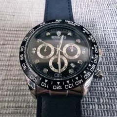デイトナオマージュ 黒文字盤 ブラック クロノグラフ サン＆ムーン y2kのサムネイル