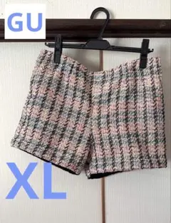GU ツイード ショートパンツ ピンク XL 大きいサイズ