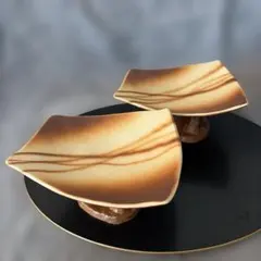 【有田焼】茶色高台皿　2枚のサムネイル