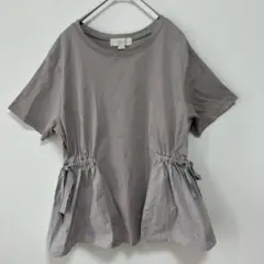 ビーミングバイビームス サイドリボン ペプラム風カットソー 異素材切替 Tシャツのサムネイル