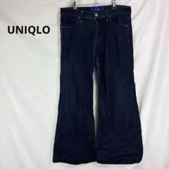 ユニクロ◇UNIQLO　ジーンズワイドレッグデニム【28インチ】インディゴ　M