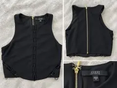 GUESS LOS ANGELES レースアップ タンクトップ ブラック M