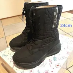 nimo スノーブーツ　ブラック　花柄　24.0cm