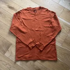 UNIQLO ソフトタッチクルーネックT ダークオレンジ Ｍ　メンズ 長袖