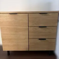 美品】ニトリ キッチンボード エトナ90 食器棚 幅90cm ライトブラウン
