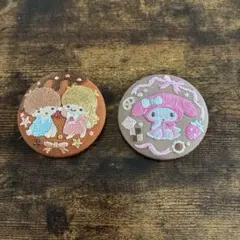 マイメロ、キキララ、刺繍バッジ2個セット