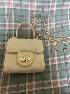 2Wayキルティングスクエアチェーンショルダーバッグ（ホワイト）