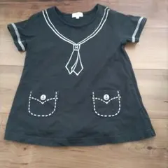 HushHush セーラー風Tシャツ 110　ブラックのサムネイル