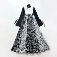 【FUMIE TANAKA】新品未使用＊24SS　パッチロングワンピース　黒　1