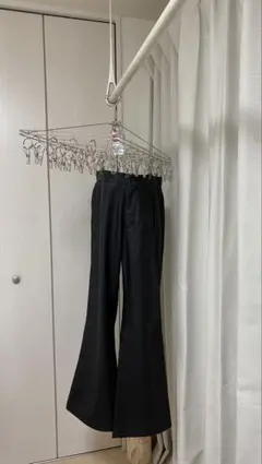 ブラックフェイクレザーパンツ