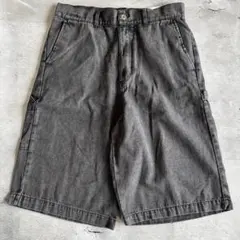 90’s ヴィンテージ カーゴショーツ ケミカルブラック L ゆるだぼ y2k