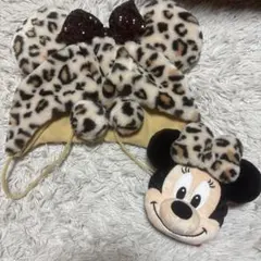 ディズニー ミニー ヒョウ柄 ファンキャップ ポシェット セットのサムネイル