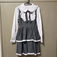 Honey Cinnamon ボウタイリボンストライプワンピースのサムネイル