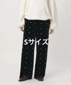 BEAUTY&YOUTH エンブロイダリー ベロアイージーパンツ ウォッシャブル