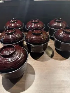 漆器 椀 6個セット 波形模様