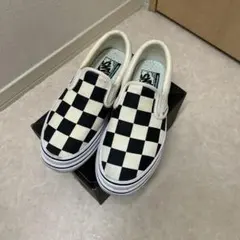 【レア品】厚底スリッポン24.5cm VANSチェッカースリッポン
