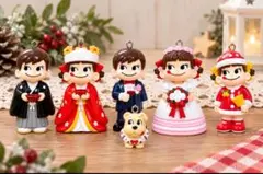 不二家 ミニミニペコちゃん ウェディングスペシャル +ペコちゃんサンタ計6点
