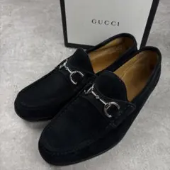 美品■GUCCI グッチ【23.0】ホースビット スエード チャッカブーツ 黒 中古・古着通販】GUCCI (グッチ) ホースビット チャッカブーツ