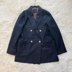 スピック&スパン ウール100 金ボタン ダブルブレストジャケット 紺 36