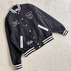 【Aape】スタジャン ブラック ロゴ刺繍 ナイロンジャケット ストリート系