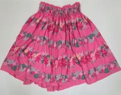 フラダンス用 花柄パウスカート ピンク