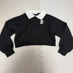 WEGO 黒 クロップドスウェット B刺繍 Fサイズ