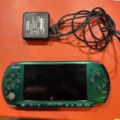 SONY PSP グリーン 本体 ACアダプター付き　ジャンク