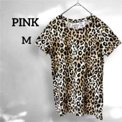 赤字覚悟✨PINK 【M】ヒョウ柄 半袖Tシャツ レオパード　海外古着