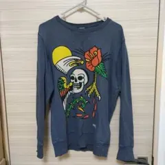 DIESEL スカルと花グラフィック トレーナー
