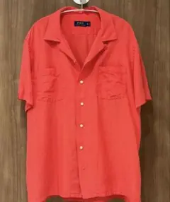 Polo Ralph Lauren シルクリネン 半袖シャツ XL 赤 - メルカリ