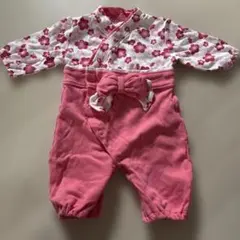 ロンパース・カバーオール 花柄 ピンク 50-70cm