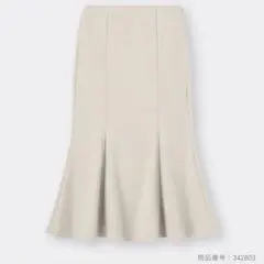 GU ジーユー ヘリンボーンマーメイドロングスカート ナチュラル