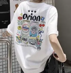 orion オリオンビール 半袖Tシャツ バックプリント Lサイズ ホワイト 白