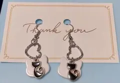 猫デザインハンドメイドピアス5個セット