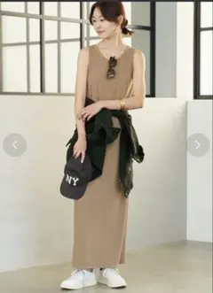 【新品未使用】plage リブタンクワンピース(ブラウンA)36サイズ