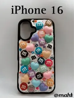 iPhone 16 ハート M&M's ケース