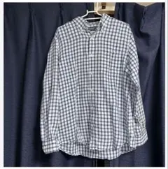 値下！【TAKAQ 】長袖 水色チェックシャツ サイズXL