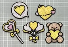 デコうちわ パーツ 5点セット 黄色