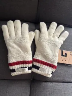 アイボリー ストライプ手袋