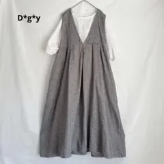 新品タグ付Dgy ディージーワイ Vネックノースリーブワンピース グレー 3L