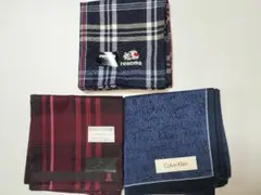 新品 Calvin klein LANVIN renoma ハンカチ　3枚