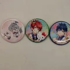 カラフルピーチ　サンリオ　なおきり　　じゃぱぱ　ヒロ　缶バッチ