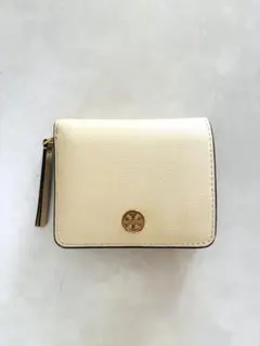 TORY BURCH 二つ折り財布 クリーム色
