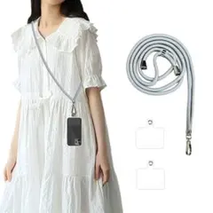 スマホストラップ ストラップ 携帯ストラップ ネックストラップ グレー