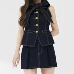 Darich DDボタンリボンデニムトップ