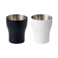 プラスチック製タンブラー 黒と白 2個セット